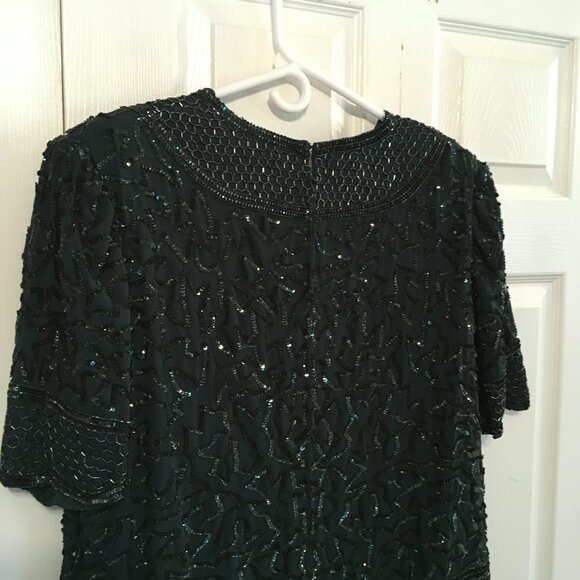 BRILLIANTE  All Occasion Sequin Dress Dark Green - Picture 5 of 10